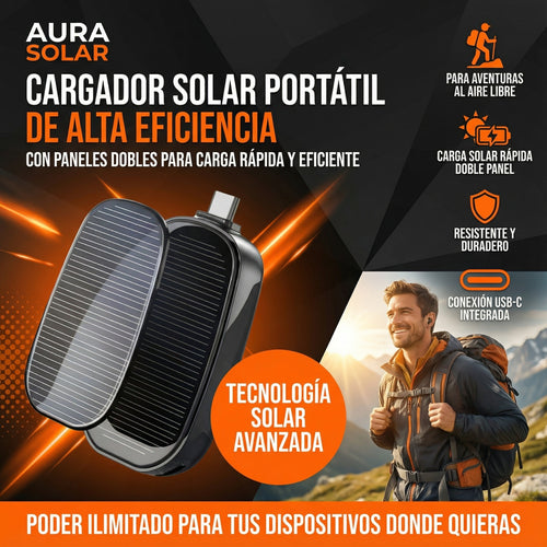 ⚡Mini-PowerKey®   Nunca más te quedes sin batería..  CARGADOR SOLAR PORTATIL TIPO - C🔋